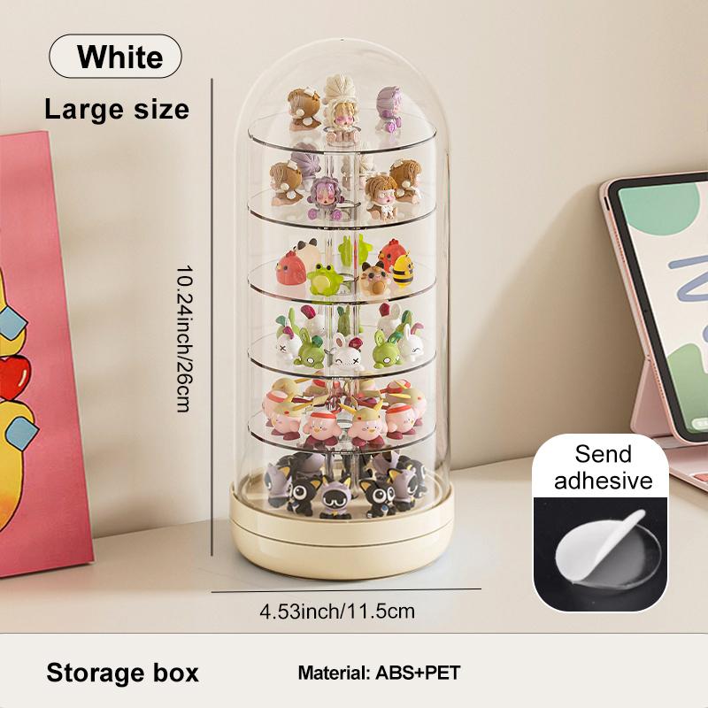 

Transparent Rotating Box Display Box - Multi-Layer Large Capacity Storage With Cover, Desktop Shelf For Hand Models