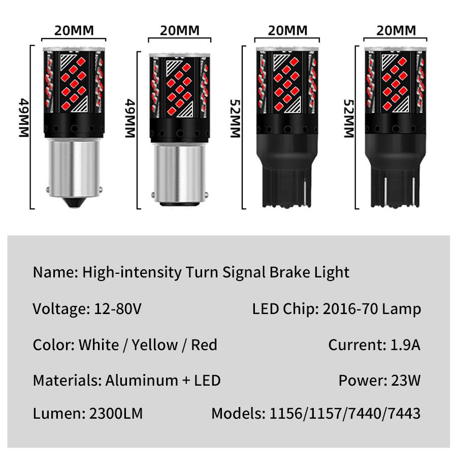 1156 BA15S P21W BAU15S PY21W 1157 BAY15D P21/5W 2016 70SMD Canbus Bez Błędu Żarówka LED Kierunkowskaz Lampka Cofania Samochodowa 12V