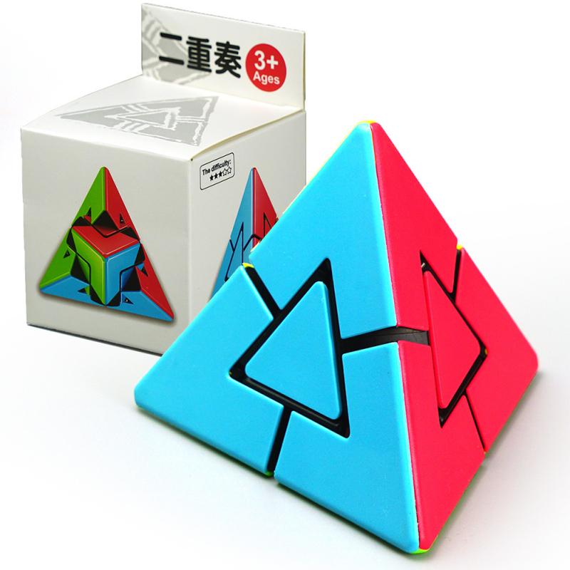 Cub inteligent din plastic Pyramid Speed ​​Cube Cub magnetic de încărcare Magic Cube Puzzle Jucărie