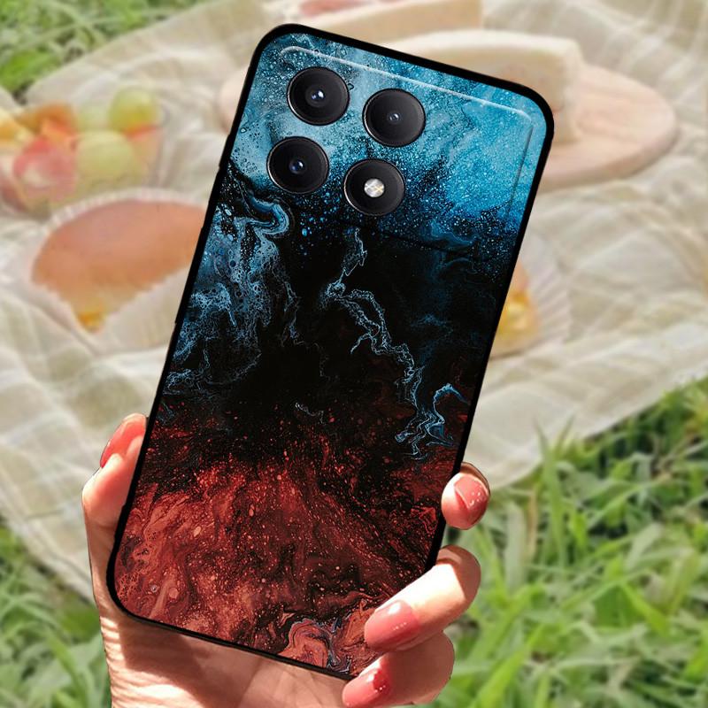 Pro Xiaomi Poco X6 Kryt Poco X 6 X6 Pro 5G Silikonový Měkký Mramorový Černý Nárazník Funda Coque pro Xiaomi Poco X6 Pro Ochranný