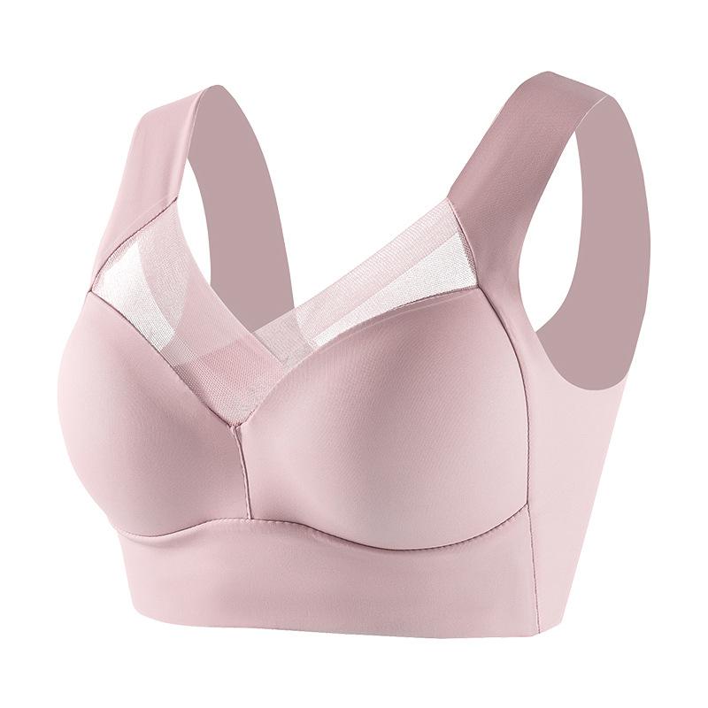Plus Size Extended Fit Vest Style Seamless Bra, Wireless Fixed Pads Beauty Back Comfort Everyday Underwear for Women