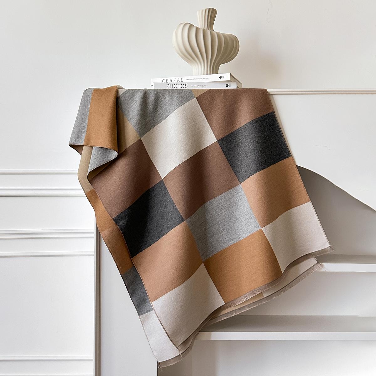 

Luxury Winter Cashmere Patchwork Print Scarf Women Warm Pashmina Poncho Scarves Fashion Shawl Thick Foulard Bufanda