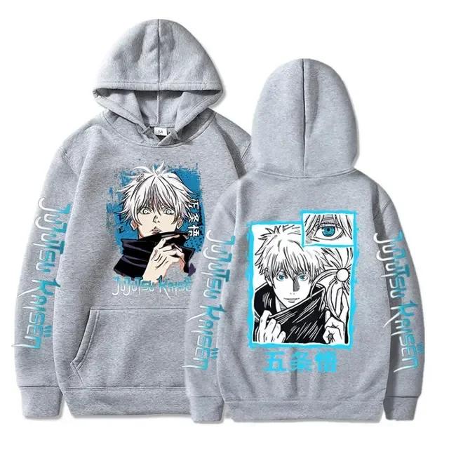 Jujutsu Kaisen Anime Oblečení Satoru Gojo Potisk S Kapucí Pánské Dámské Mikiny Převládající Streetwear Harajuku Manga Mikina