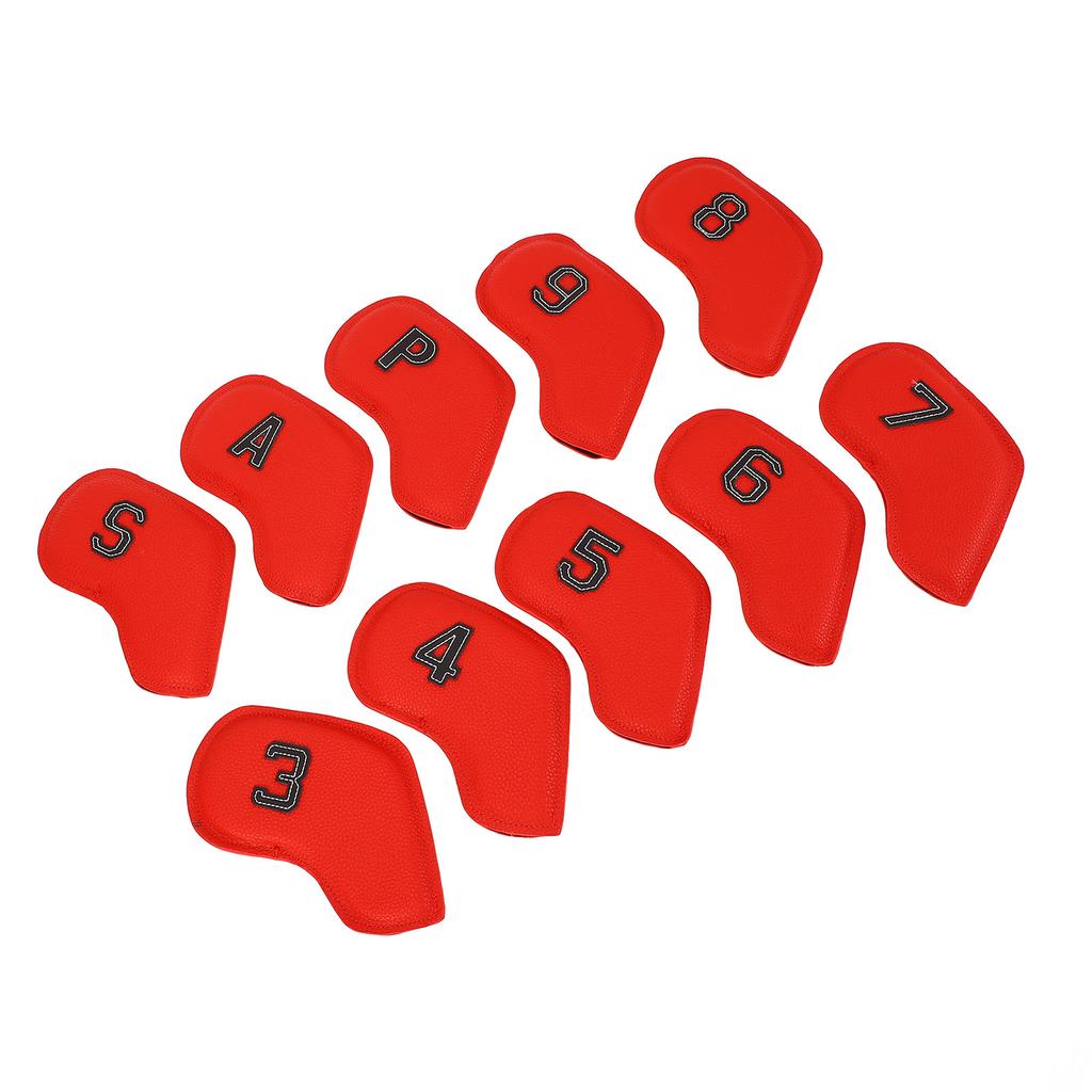 10Pcs Golf Club Head Cover PU Dust Proof Friction Resistant Stylish Look Portable Golf Head Cover for Golf Training
