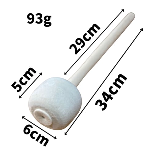 Cobalt Planet Bass Drum Mallets, Set of 2, Felt Drumstick Mallets for Brass Band, Marching Gongs, Timpani, and Bass Drums (White, Set of 2)