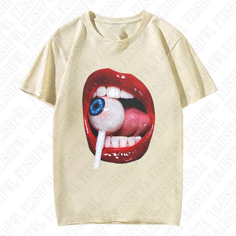Vintage Y2K Cotton Tshirt Harajuku Graphic Print Tee Grunge Gothic Casual Short Sleeve Tshirt Oversized Hip Hop Streetwear Top