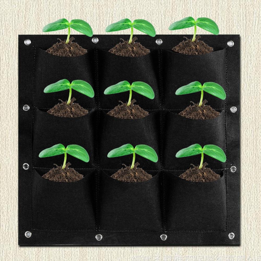 9 Pockets Plant Bag 50*50cm Grow Bag Durable Pocket Planting Bag  Wall Planting