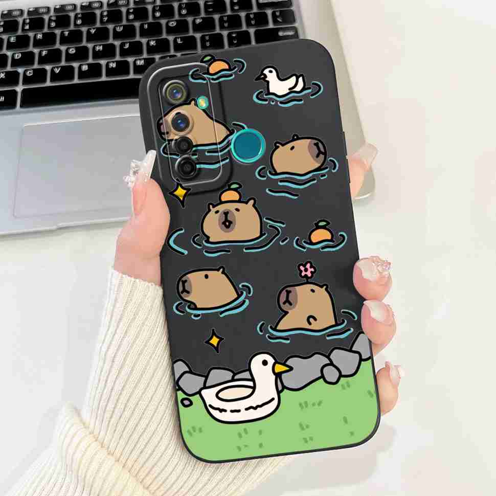 Für Realme 5 Pro Hülle Niedliche Panda-Blumen-Abdeckungen Weiche Silikonhüllen Für Realme 5 Realme5 Pro Stoßfeste Rückseite Fundas