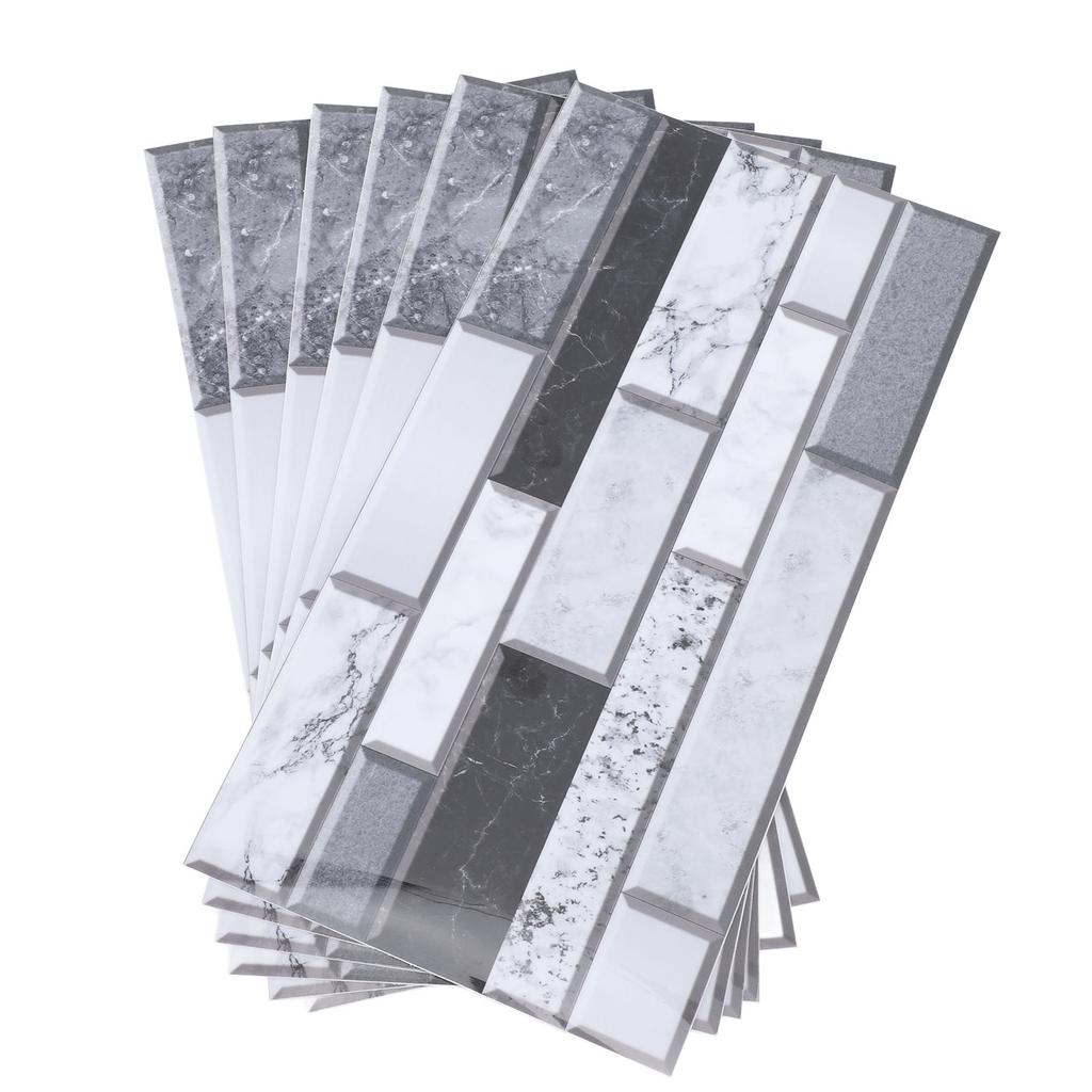 6 PCS Kitchen Backsplash Wallpaper PVC Self Adhesive Waterproof Oil Resistant Peel and Stick