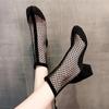 Fashion Women's Sandals Summer Black Shoes Ankle Boots Mesh Hollowing Out Elegant Medium Heels Barefoot Elegant Party Dresses Woman 2024