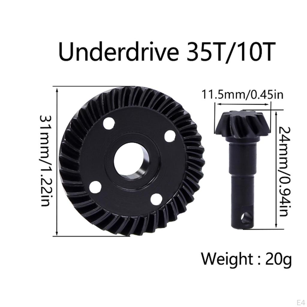 Differential Axle Gear Replacement Heavy Duty Steel Spiral for 1/10 RC Car DIY