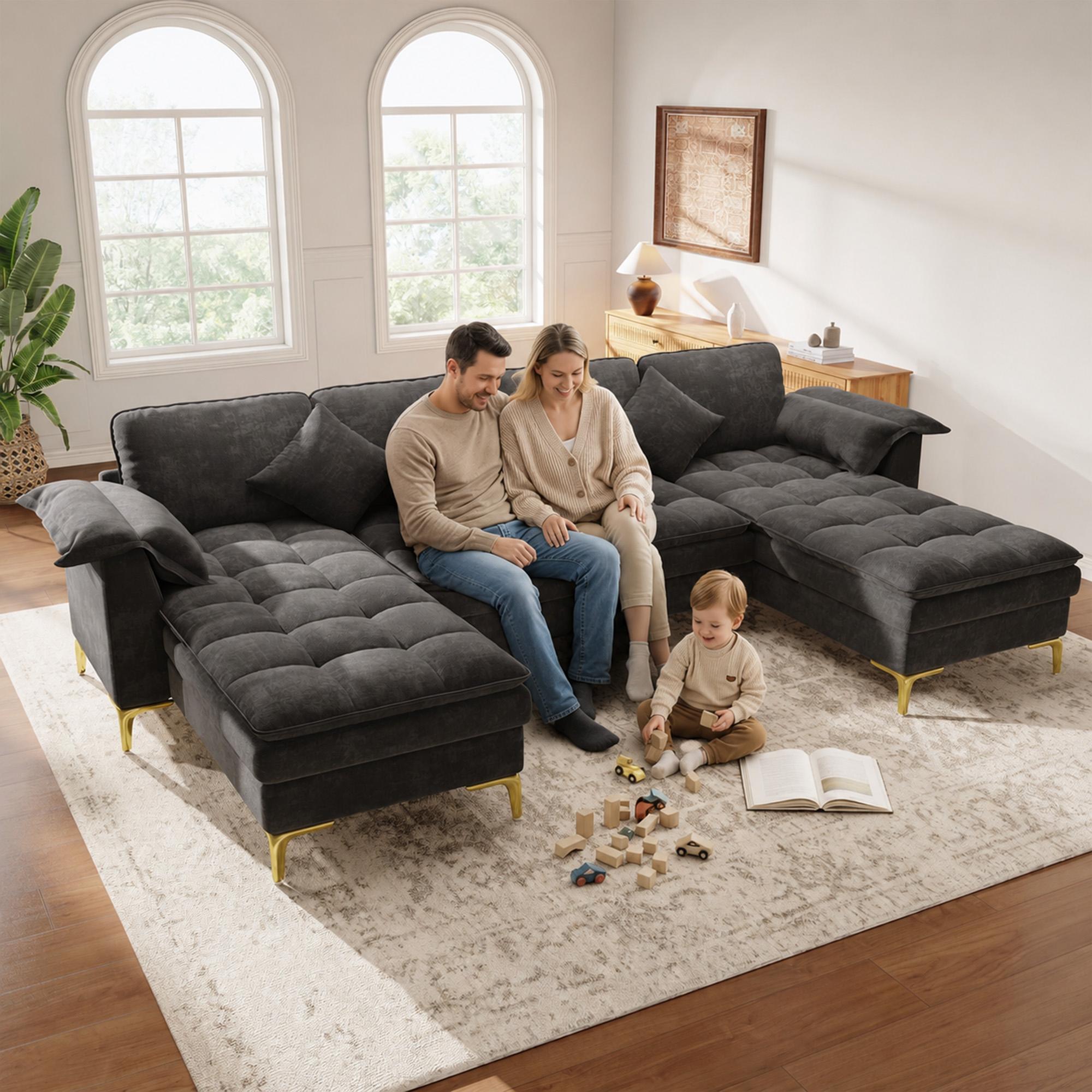 U-shaped corner sofa, 4-seater modular design