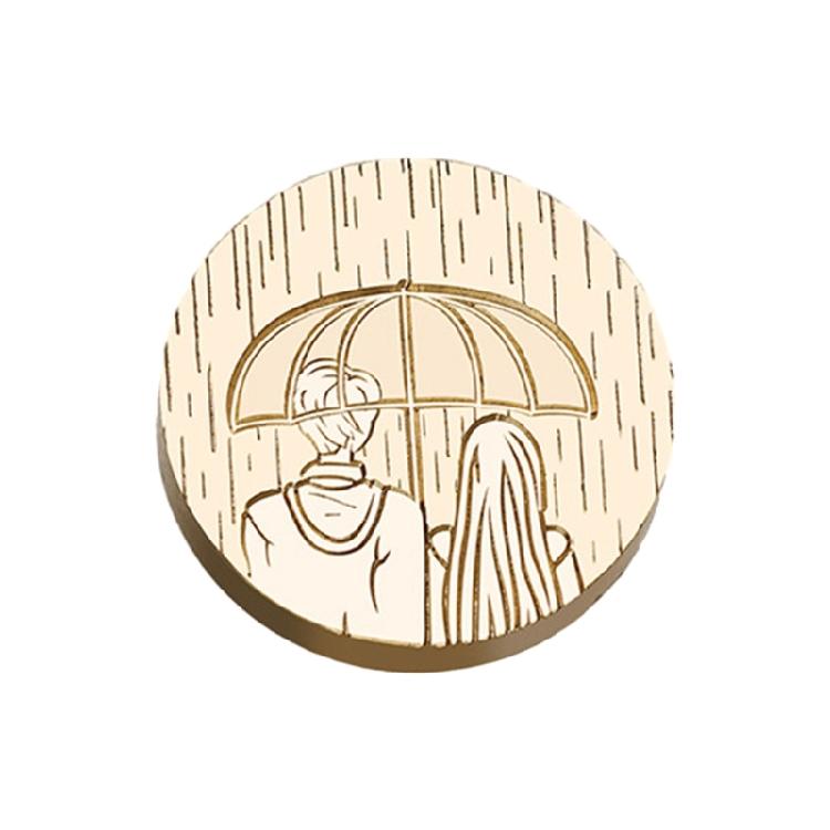 Round Wax Seal Stamp Head for Scrapbooking, Party Invitations Gift Packing Decor