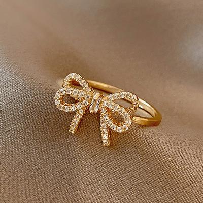 Minimalistischer Damenring, Exquisites Schleifendesign, Modeschmuck, um Temperament zu zeigen, ohne den Stil zu wählen