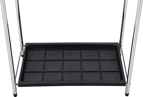 Fujiboeki Umbrella Stand, Holds 15 Umbrellas, 47.5cm Wide X 28.5cm Deep X 62cm High, Chrome, Assembly Required, Product Number: 95710