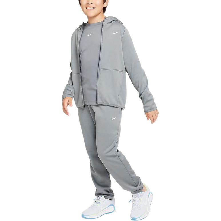 Nike Jacket FW24 K NK TF FLC HD FZ Winter Knit Hooded Zip Kids Jackets Gray FZ5323084