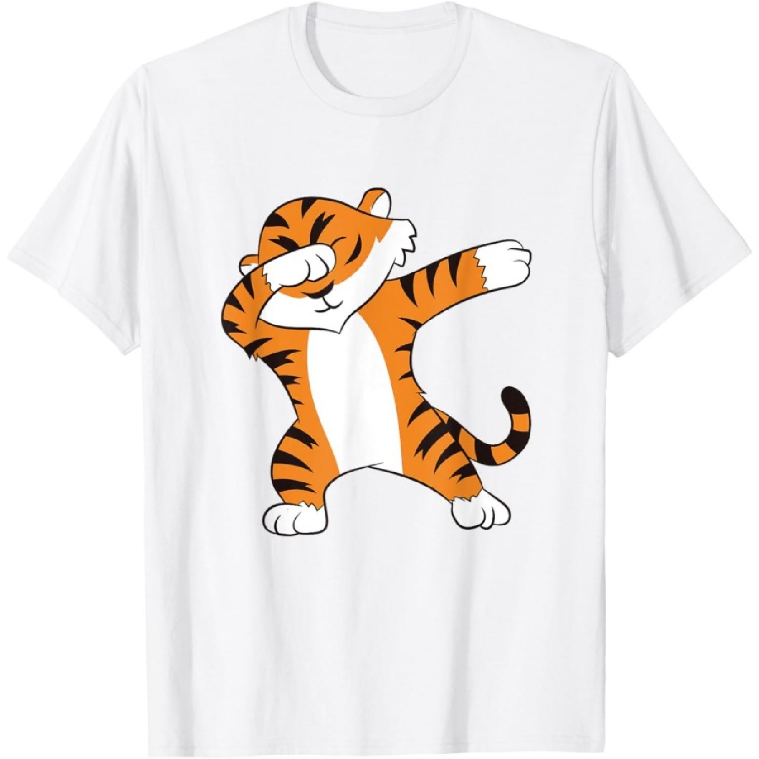 Tiger Dabbing Tiger Fan Tiger lover Dabbing Tiger Dab T-Shirt XXXXXL белый