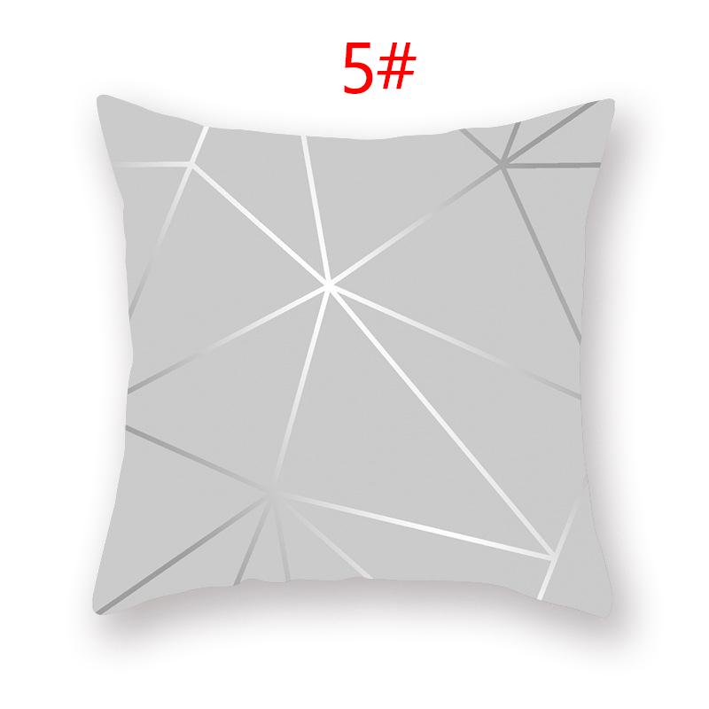 18 Inch Throw Pillow Home Decor Geometric Elements Lumbar Pillow Case Gray Cushion Cover Sofa