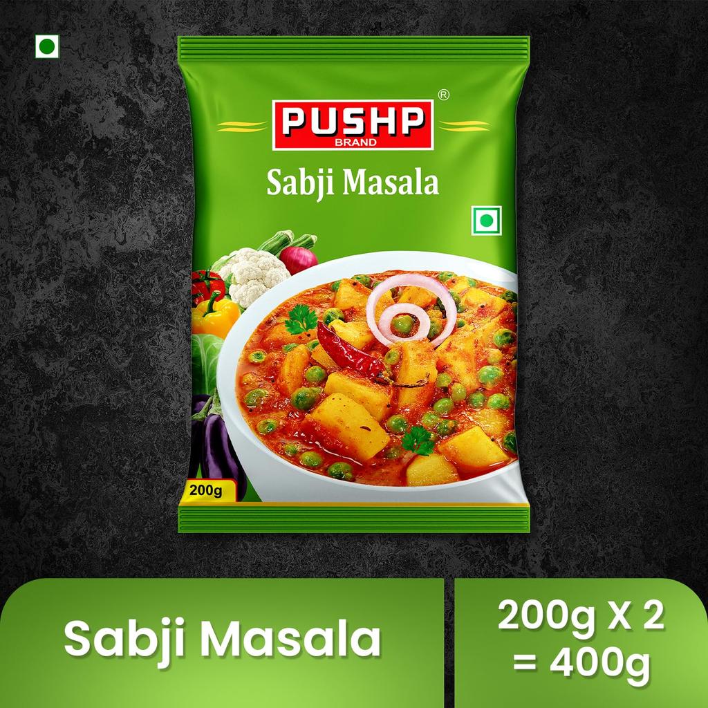 Pushp Sabji Masala Blend For Vegetables 200GXPack Of 2 Premium Quality Seasoning For Authentic Indian Home Cooking Kitchen Use