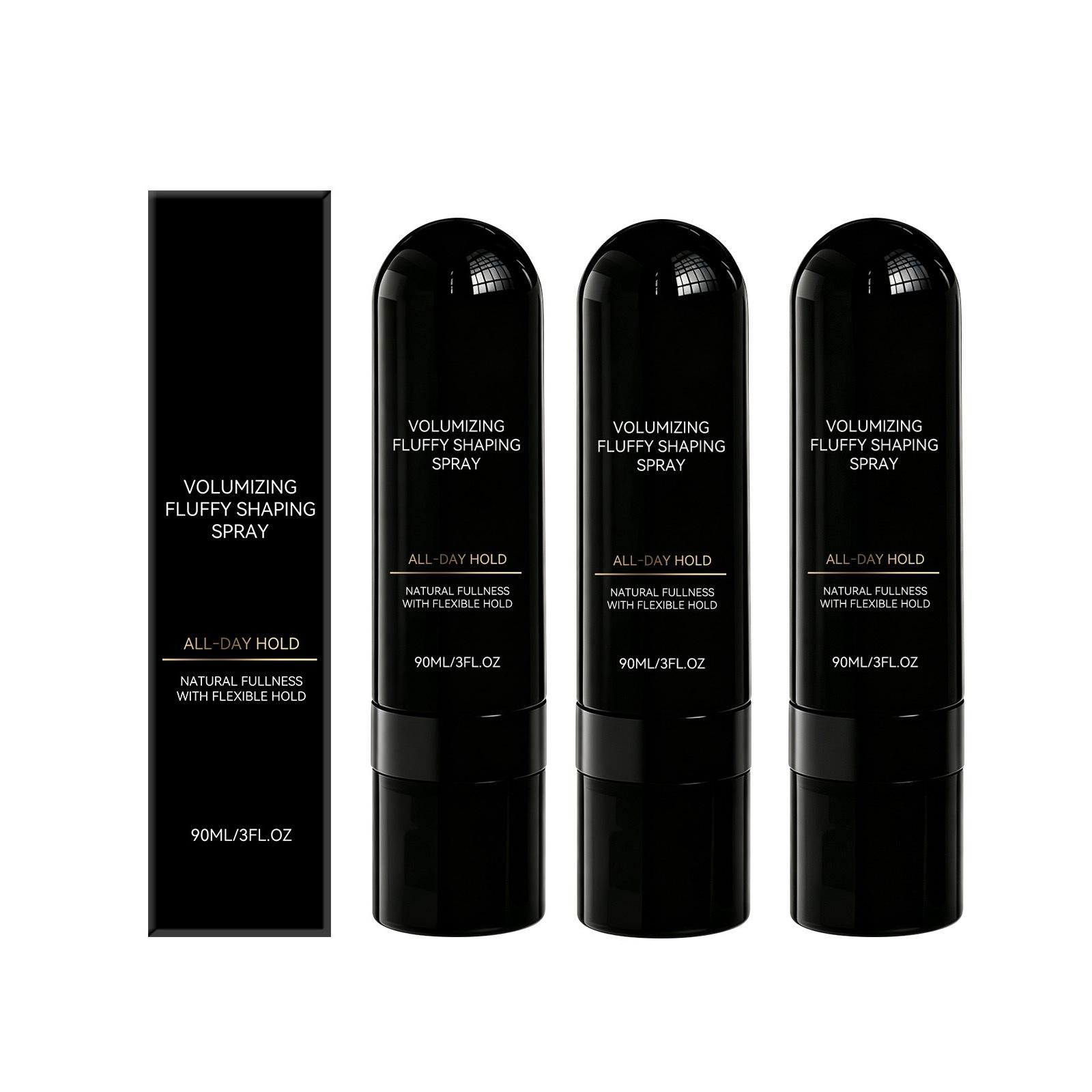 Spray do modelowania nadający objętość i puszystość 90 ml, Elastyczne utrwalenie przez cały dzień, Drobna mgiełka, Nie pozostawia tłustej warstwy, Spray do modelowania puszystych włosów 3pcs