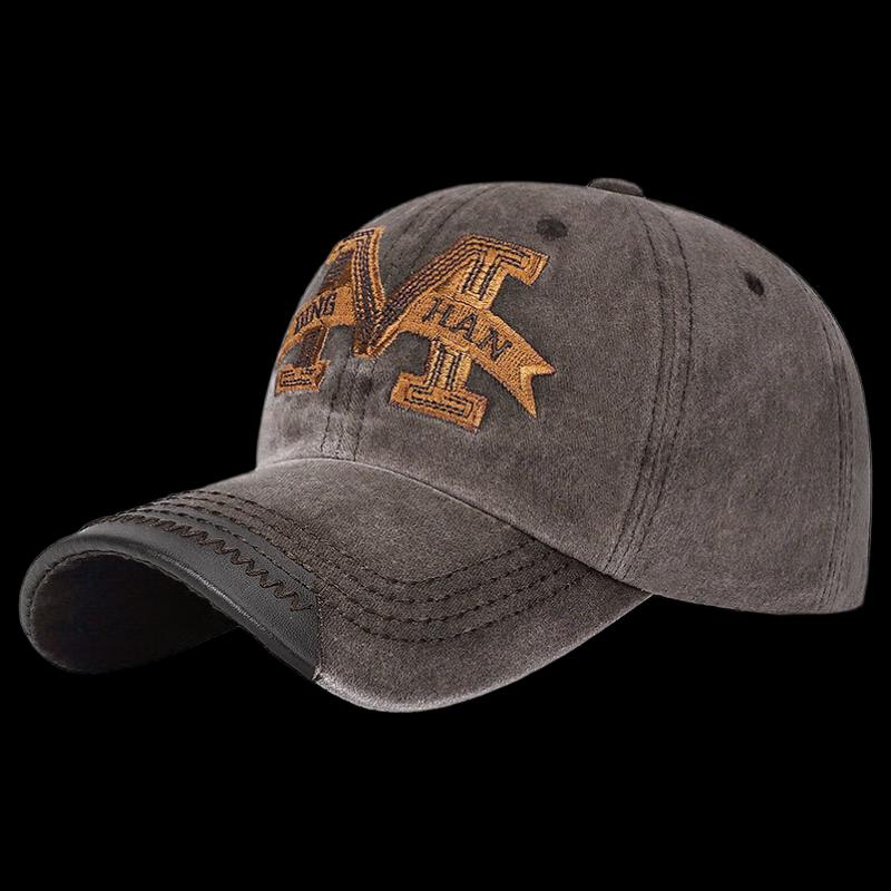 ZHENYUEQI Men's Washed Baseball Cap with Embroidered 'M'