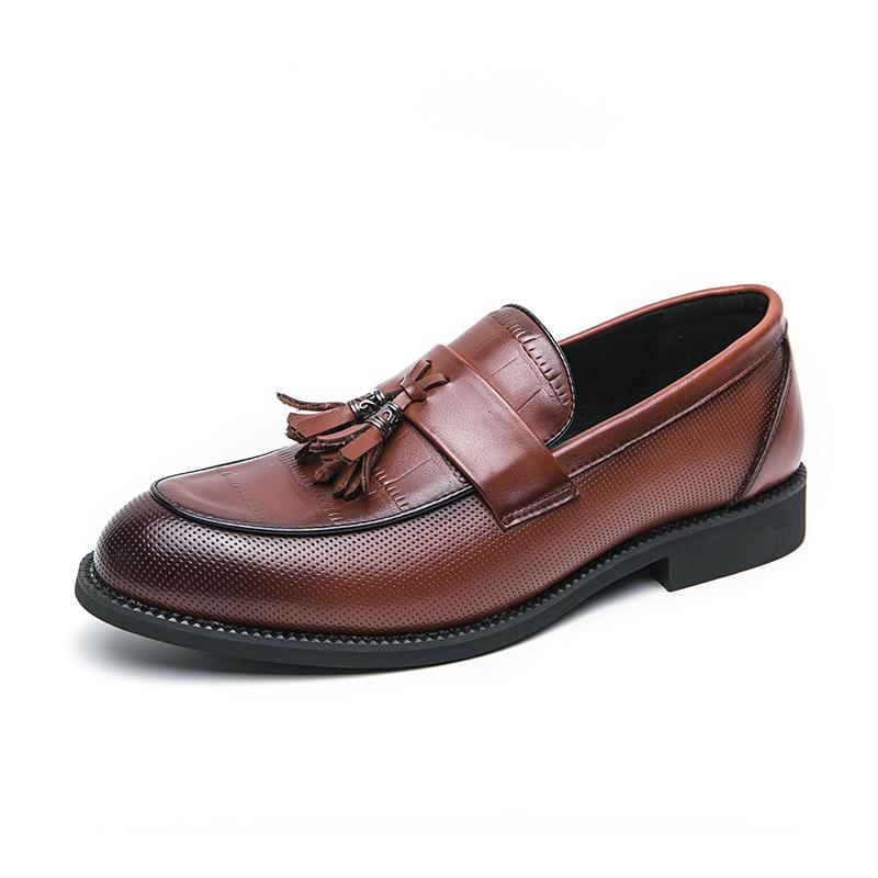Men's shoes large size new loafers fashion men's foot glove fringed leather shoes British style gentleman men's wedding shoes