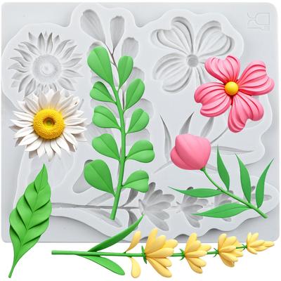 Flower Silicone Molds Leaf Fondant Mold Cake Decorating Tools Cupcake Topper Candy Chocolate Gumpaste Mold