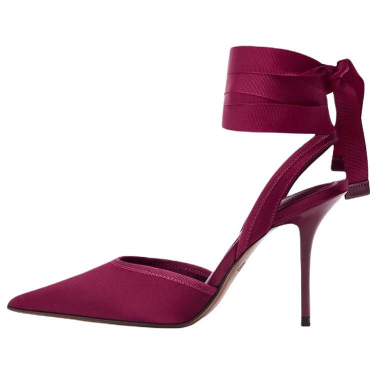 Zara Fashionable Minimalist Stiletto Heels 10Cm Women Heels Magenta 2206610060