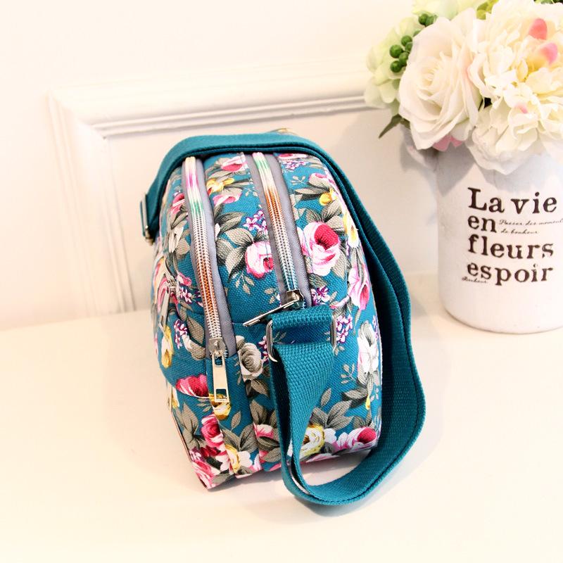 Trendige Damen-Canvas-Umhängetasche - Lässige Schultertasche mit mehreren Fächern für Mütter