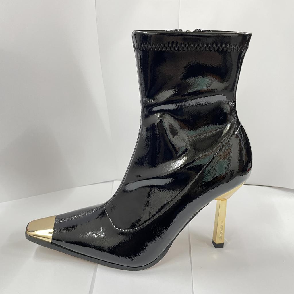 YX nowe cienkie buty kwadratowy nosek cienki obcas zamek boczny skóra lakierowana ale do kolan długie buty damskie żelazny nosek wysoki obcas krótkie buty wysokie buty