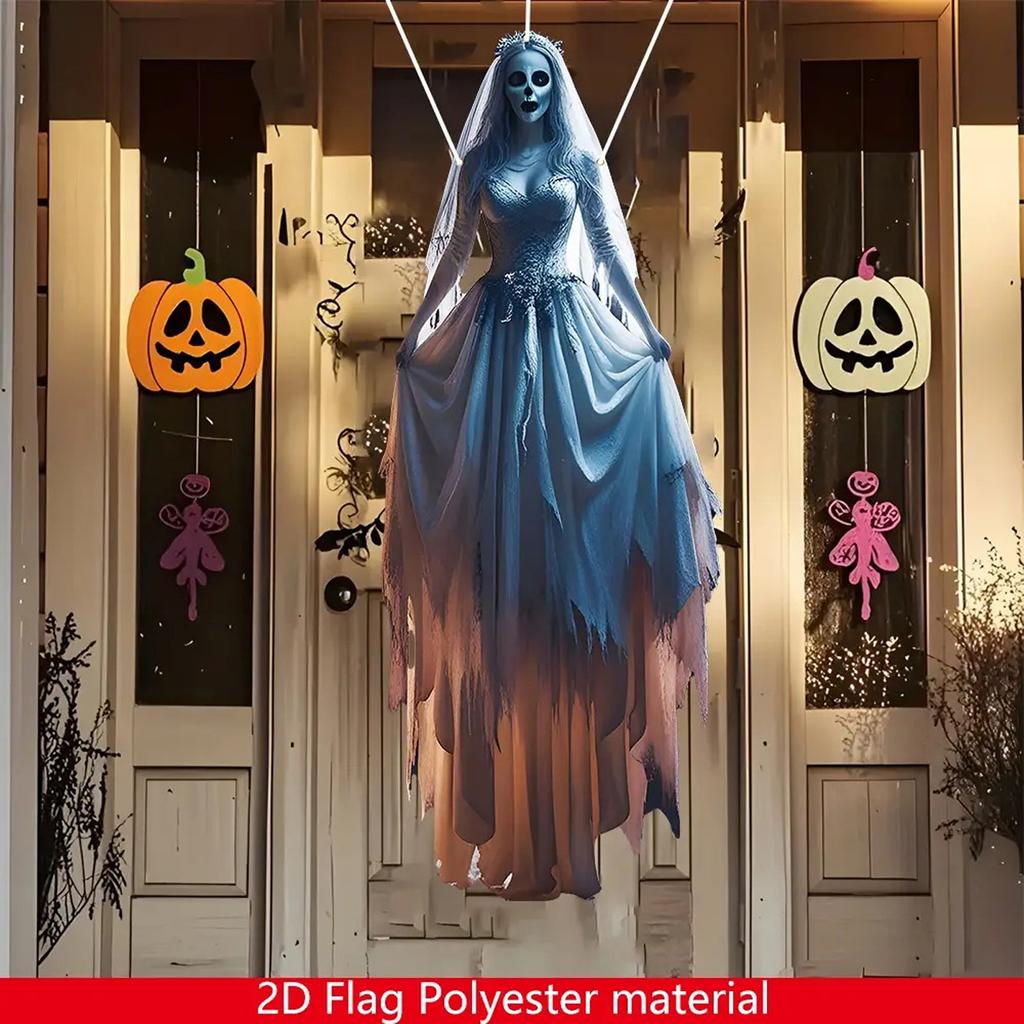 Halloweenowe Dekoracje Wiszące 2D Dynia Jack O Lantern Strach na Wróble Flaga Rekwizyt do Domu Ogrodu Nawiedzonego Domu Dekoracja Imprezowa