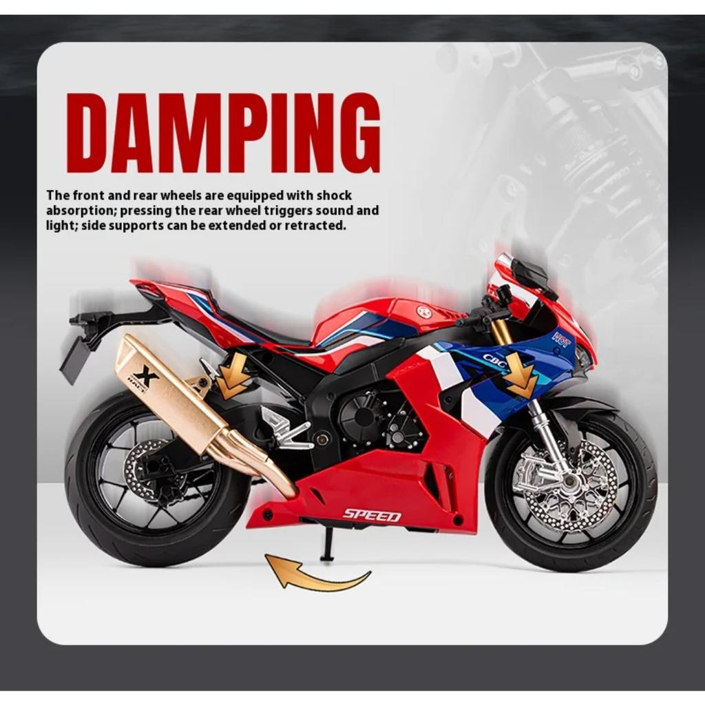 1/12 Honda CBR1000 Alloy Motorcycle Model, Cool Lighting, Exquisite Desktop Ornaments, The Best Collection for Motorcycle Enthusiasts