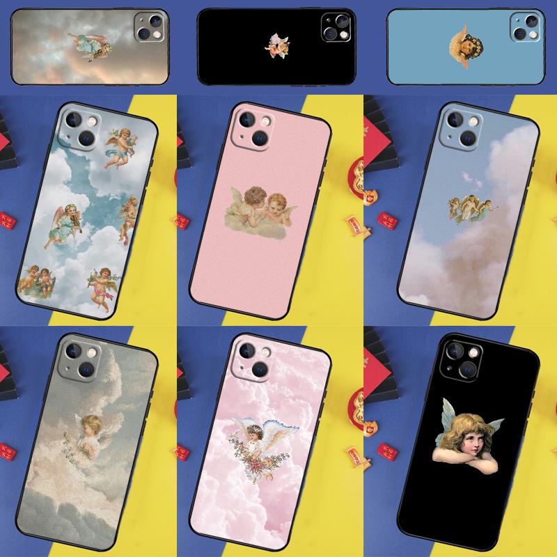 Renaissance Angel Aesthetic Phone Case For iPhone 15 Pro Max 11 12 13 14 16 Pro Max Mini XR 16e 15 16 Plus Cover Shell