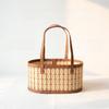 Handwoven Picnic Basket Portable Handles Woven Storage Basket New Bamboo Basket  Home Storage