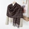 Korean Style Plaid Scarf Faux Cashmere Thick Warm Unisex Scarf