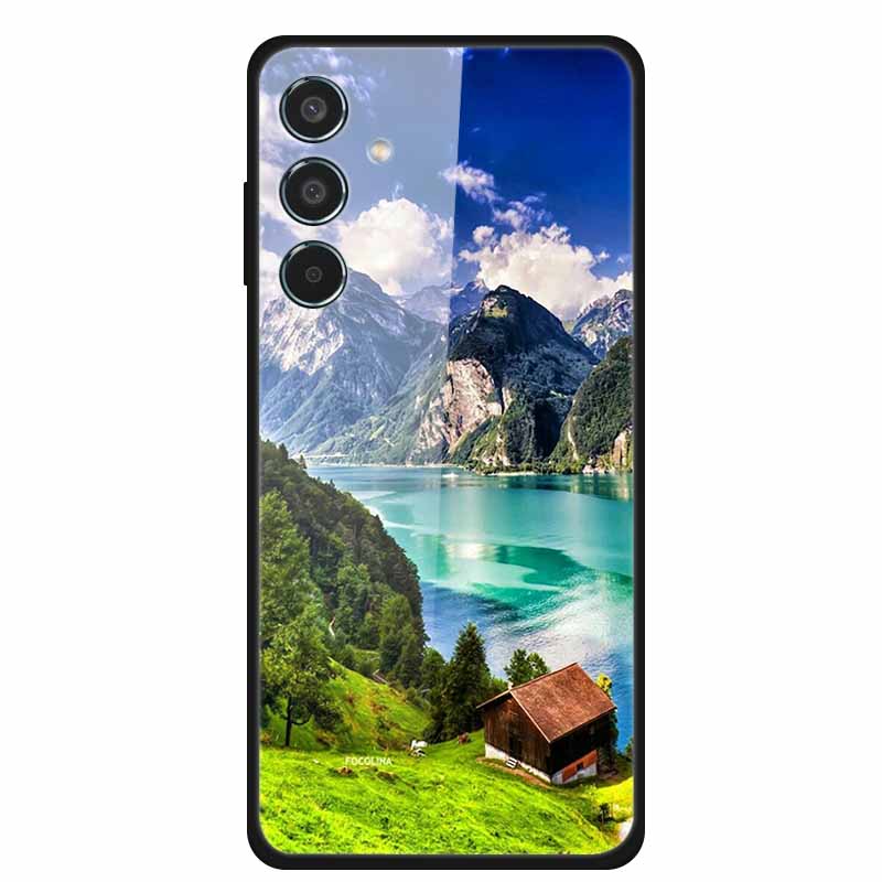 Tempered Glass Case For Samsung S25 Plus Case S 25 Plus Hard Back Cover For Samsung Galaxy A16 M55 A55 Phone Case Soft Bumper