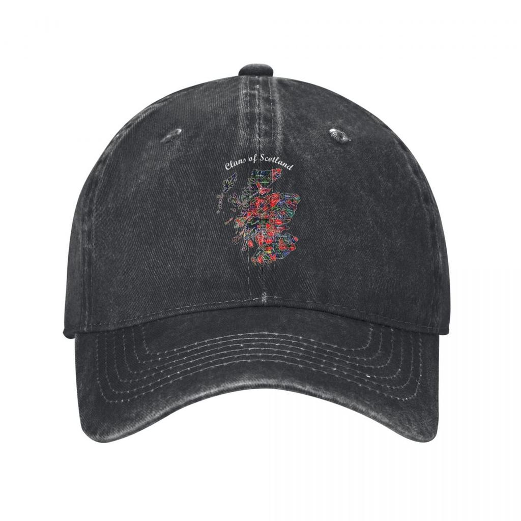 Clans Of Scotland Map Printed Pattern Demin Cap Breathable Design Caps Women Baseball Cap For Unisex