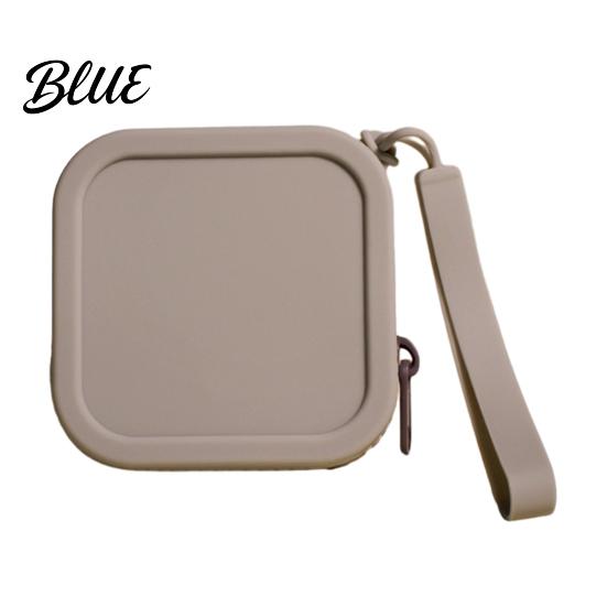 Small Silicone Coin Purse Pouch with Zipper And Wrist Strap Square Shockproof Durable Change for Kids Storage Bag Lightweight Compact Headphones