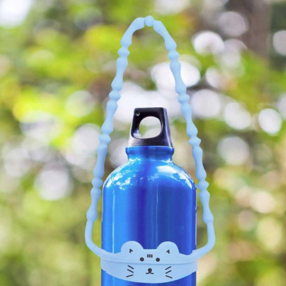 2pcs Cartoon Water Bottle Carrying Strap Silicone Water Bottle Carrier Water Bottle Sling  Sport