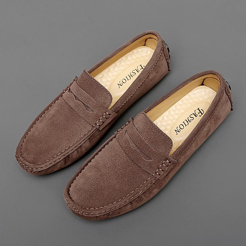 Suede Leather Mens Loafers 2025 New Walking Shoes New Comfy Man Drive Flats Classic Original Style Men Casual Shoes Moccasins