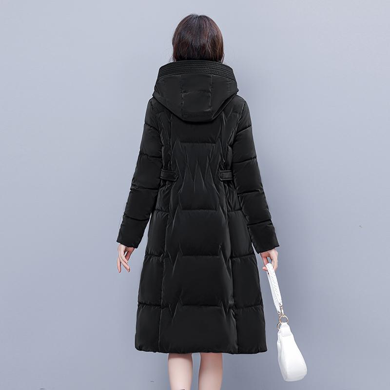 Plus Size Woman Winter Long Coat Hooded High Quality Thick Warm Padded Jackets for Women Korean Style Winter Parkas Big Pockets