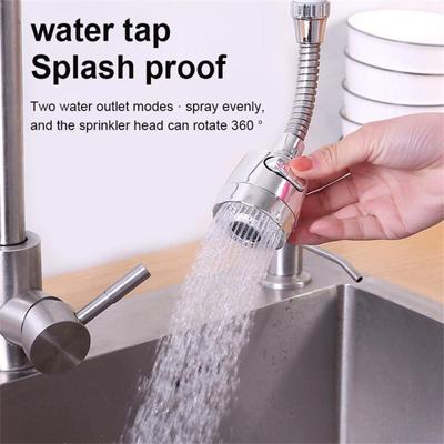 Edelstahl Wasserhahnverlängerung Spritzschutz Wasserhahn Einstellbarer Booster-Wasserhahn Duschdiffusor 360° Drehdüse Küchenhelfer