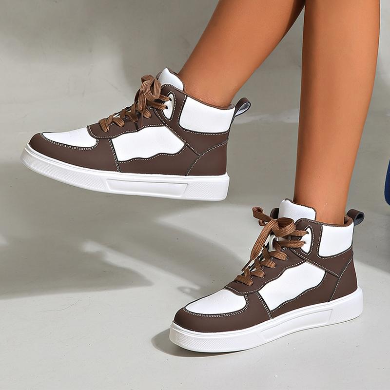 Fashion 2024 New Board Shoes Women's Running Thick Sole Sneakers Fashion Patchwork Lace Up Couple Shoes Student Sport Breathable Loafers