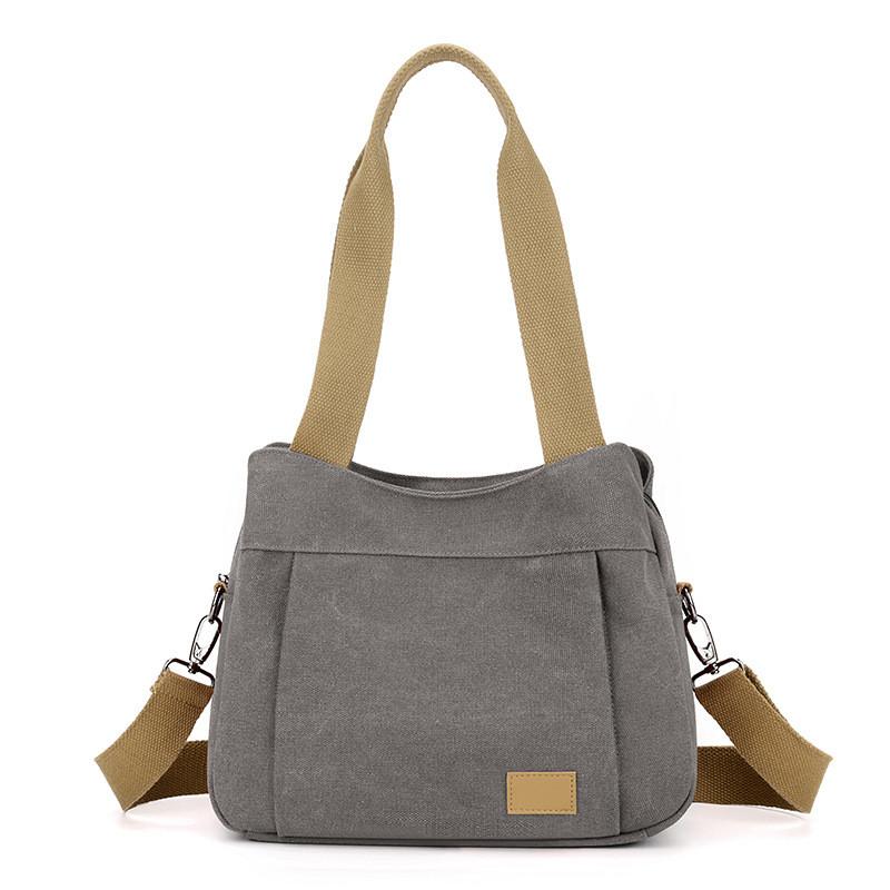 Canvas Tote Bag For Women With Zipper Closure And Inner Pockets For Daily Use