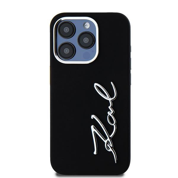 Etui do iPhone 15 Pro Karl Lagerfeld Silicone Metal Logo Czarne