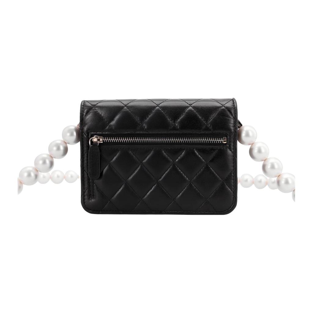 Chanel WOC Calfskin Gold Metal Card Holder Shoulder Bag, Crossbody Bag Mini Women's Black AP1839-B04327-94305
