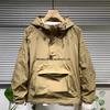Men's Trendy Hooded Windbreaker Pullover with Large Pocket for Casual Spring Workwear