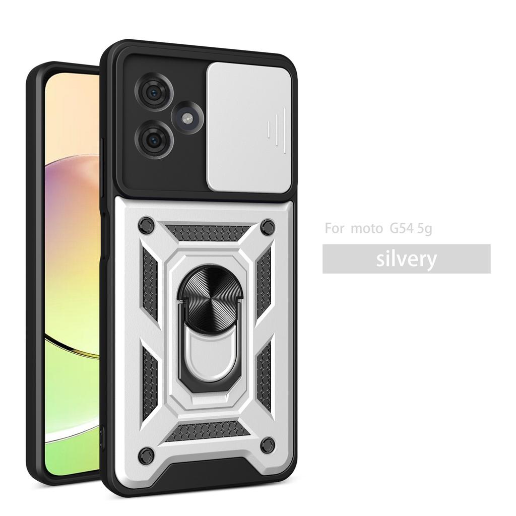 Coque For Motorola Moto 54 Case Push Window Lens Coverage Ring Bracket Etui For Motorola Moto G54 5g Military Heavy Duty Cover