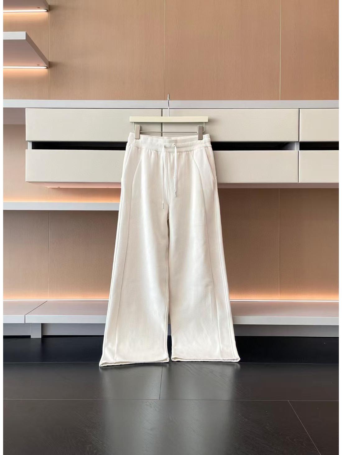 

Women s Cotton Velvet Elastic Waist Wide-Leg Sports Sweatpants with Hot Drill Label for Autumn and Winter L