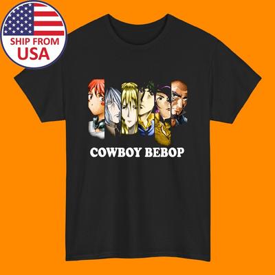 Cowboy Bebop Cast Anime Cartoon Men#039;s Black Size S5XL Unisex T-Shirt